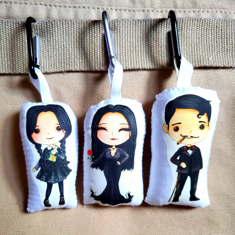 Addams Family Bag Clip/Keychain Set. New.